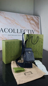 Dettaglio 3 di Gucci Ophidia GG Supreme Mini Bag Blu – Full Set