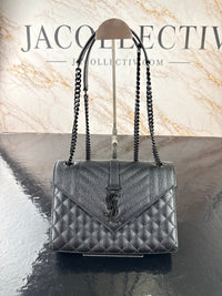 Dettaglio 4 di Saint Laurent Envelope Medium Matelassé Nera