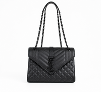Dettaglio 1 di Saint Laurent Envelope Medium Matelassé Nera