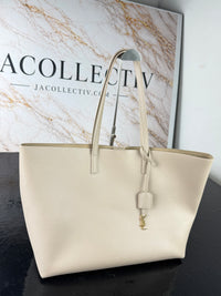 Dettaglio 7 di Saint Laurent Shopping Tote in Pelle Beige