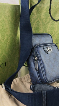 Dettaglio 8 di Gucci Ophidia GG Supreme Mini Bag Blu – Full Set