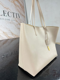 Dettaglio 13 di Saint Laurent Shopping Tote in Pelle Beige